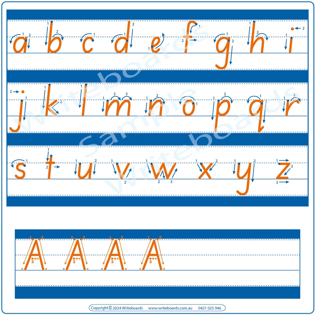 Download SA Modern Cursive Font Alphabet and Number Worksheets with Directions for Teachers plus fun extras