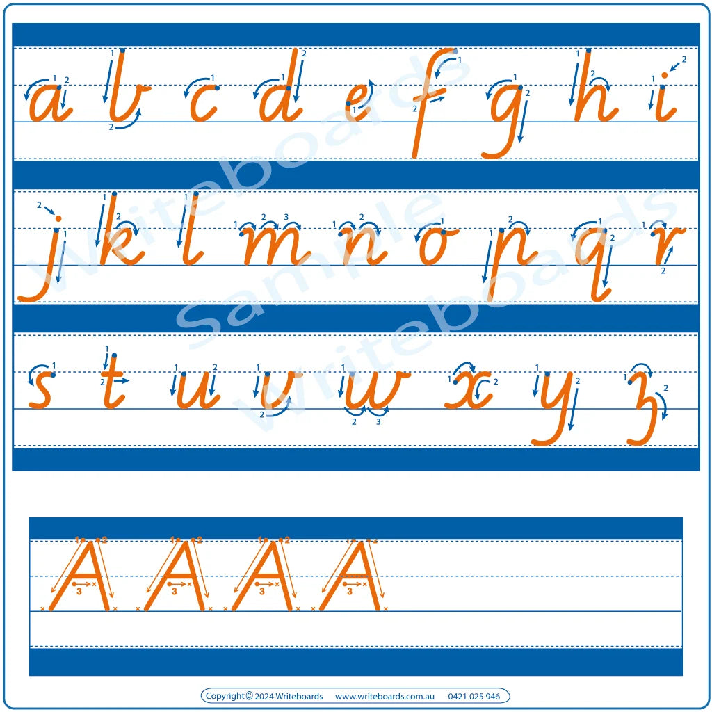 Download VIC Modern Cursive Font Alphabet and Number Worksheets with Directions for Teachers plus fun extras