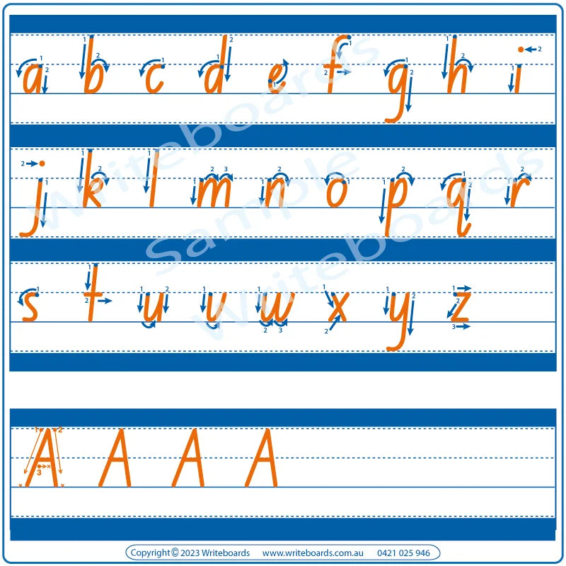 Australian Alphabet & Number Worksheets with Directional Arrows come Free in our Advanced School Kit