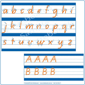 QLD Beginner Font Alphabet & Number Worksheets for Parents