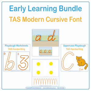 TAS Modern Cursive Early Learning Bundle - Handwriting Worksheets for Teachers