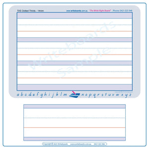TAS Modern Font Advanced School Kit includes dotted third lines practice sheets with guide