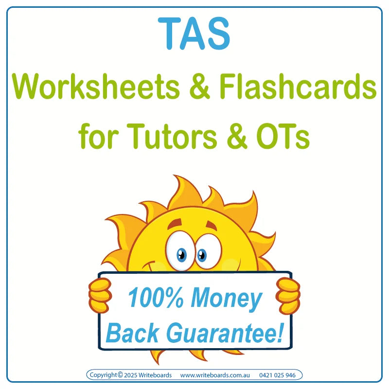 TAS Modern Cursive Font Traceable Worksheets and Flashcards for Occupational Therapists and Tutors, TAS Therapists Resources