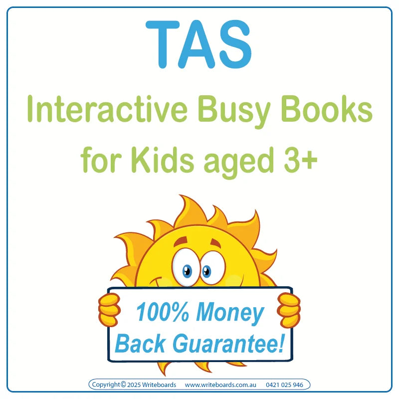 TAS Modern Cursive Font Busy Book for Kids in TAS aged 3+, Aussie Busy Books