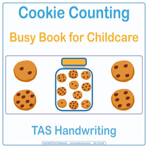 TAS Modern Cursive Font Number Counting Busy Book for Childcare & Preschool children aged 3+
