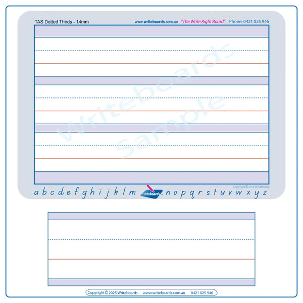 Dotted Thirds Worksheets - TAS Modern Cursive Font - Writeboards