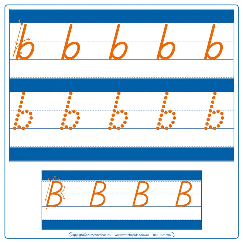 TAS Modern Cursive Font School Starter Kit includes Alphabet & Number Practice Worksheets with Directions
