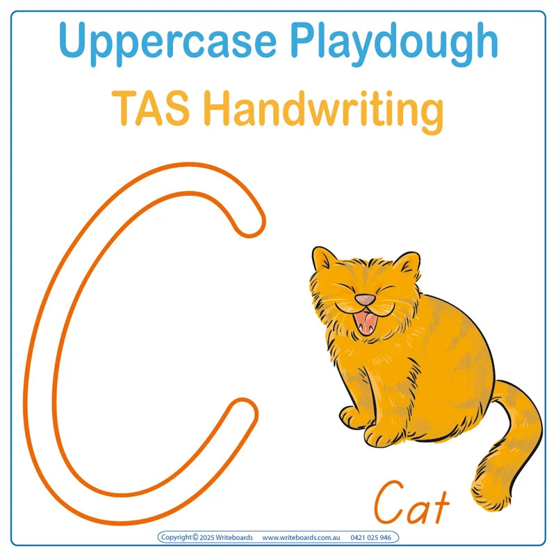 TAS Modern Cursive Font Special Needs Kit 1 includes Uppercase Phonic Alphabet Worksheets with Directions