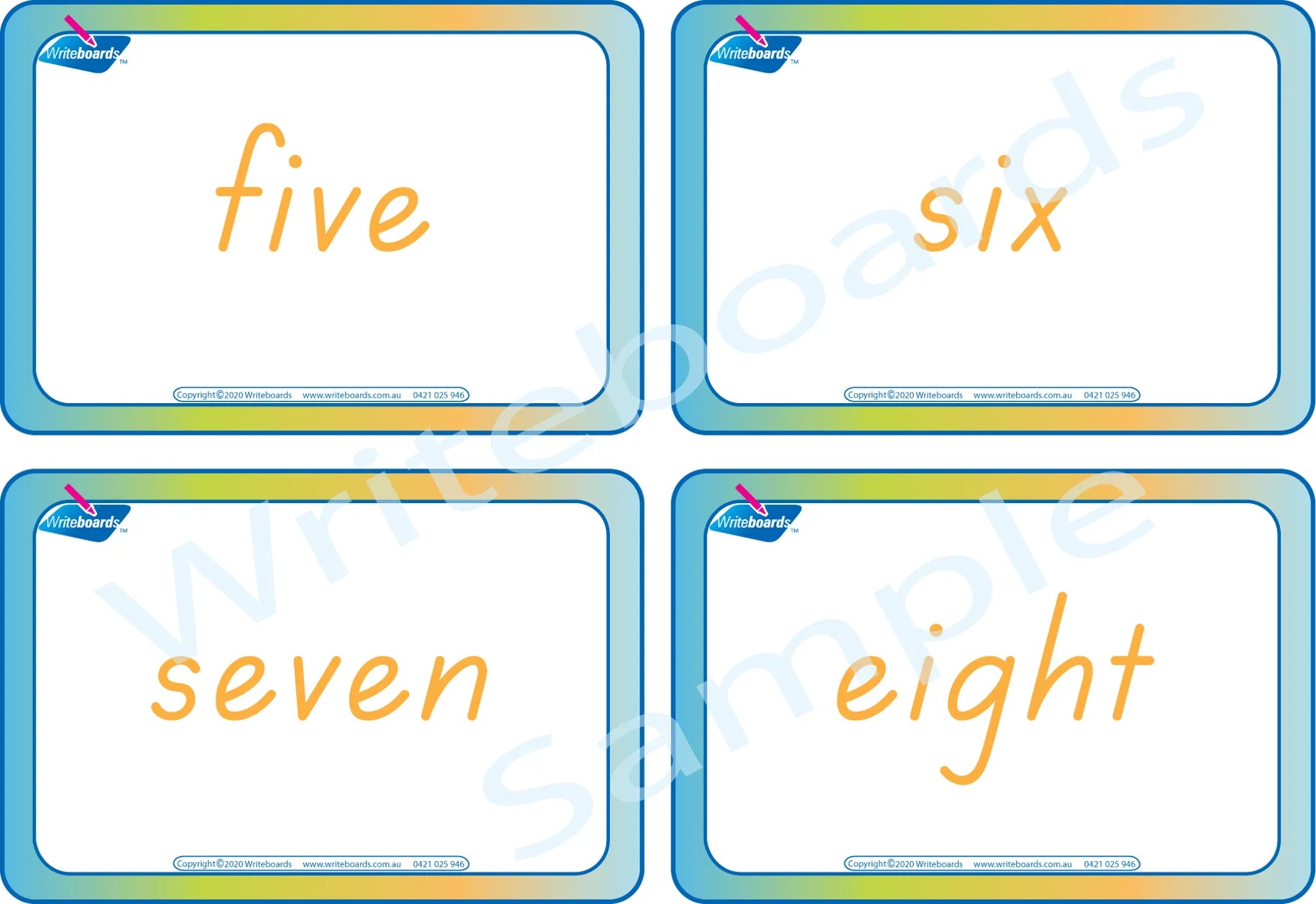 TAS Modern Cursive Font Number Flashcards for Teachers and Educators plus kids aged 3+