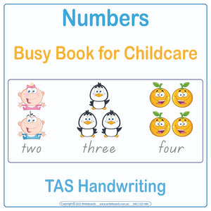 TAS Modern Cursive Font Number Busy Book - Childcare & Preschool for children aged 3+