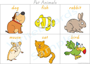 TAS Modern Cursive Font Pet Animal Busy Book Poster for Childcare & Preschool children aged 3+
