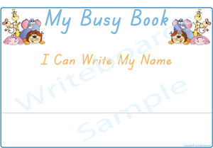TAS Modern Cursive Font Students Name Busy Book for Childcare & Preschool kids aged 3+