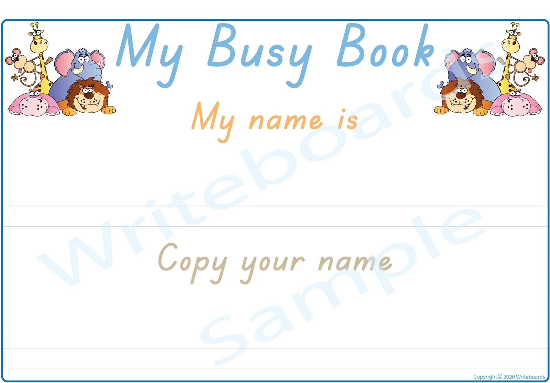 TAS Modern Cursive Font Student Name Busy Book for Teachers and Educators plus kids aged 3+