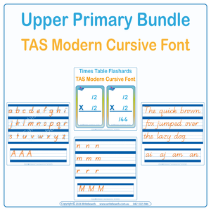 TAS Modern Cursive Primary Starter Bundle includes Dotted Third Worksheets and Lines plus more