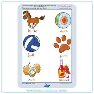 Teach Your Child about Vowel Phonemes with our TAS Modern Cursive Font Vowel Phoneme Posters