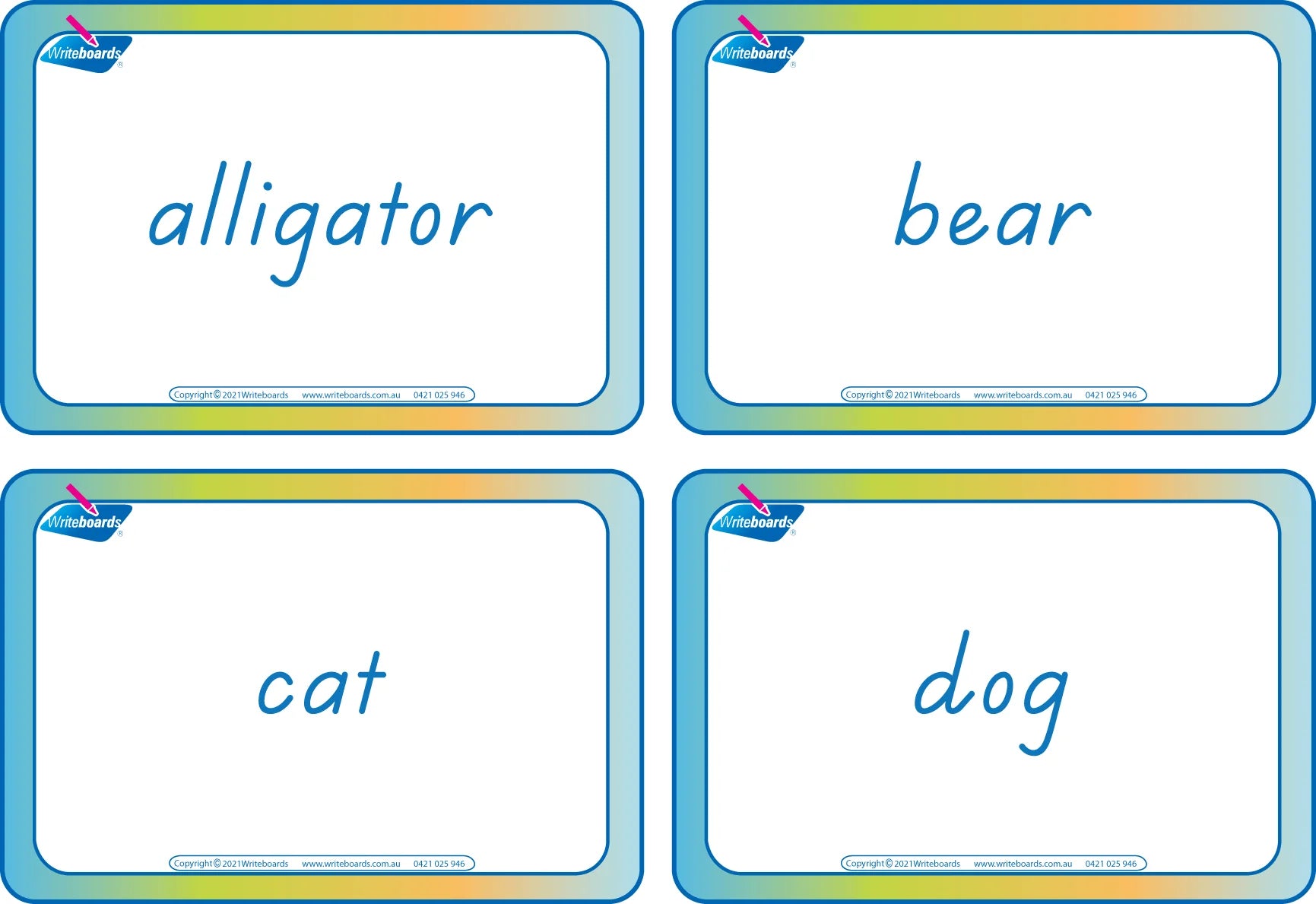 TAS Modern Cursive Font phonics word flashcards for childcare ...