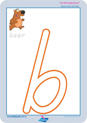 TAS Modern Cursive Alphabet playdough mats for childcare with large outline letters for tracing