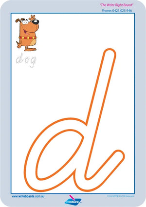 TAS Modern Cursive Alphabet tracing mats for childcare with large outline letters for playdough