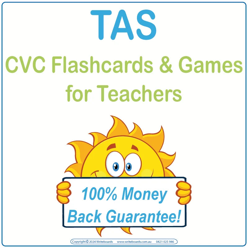 CVC Flashcards & Games for Teachers in TAS