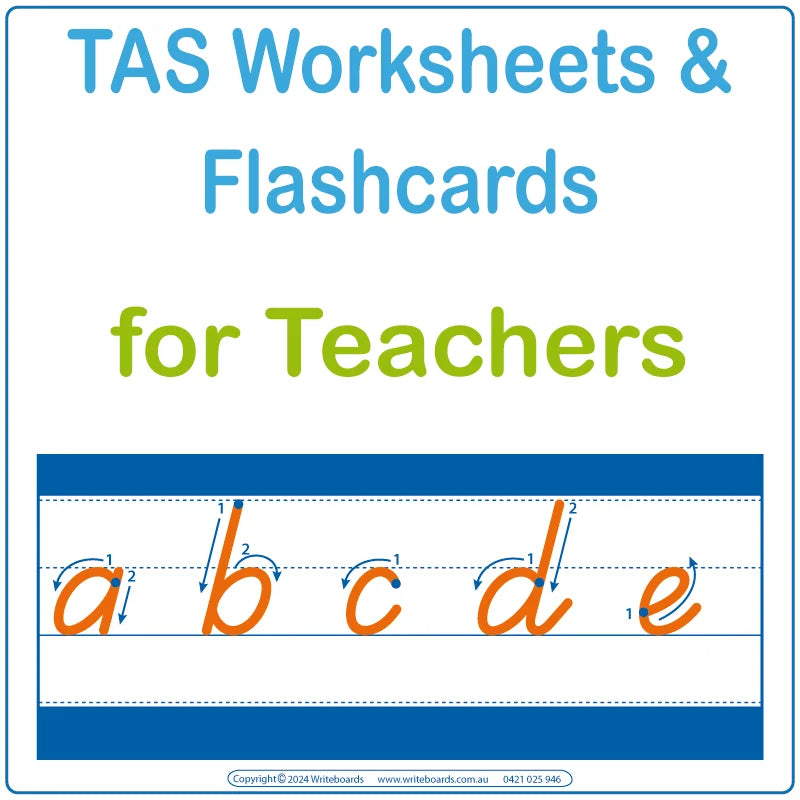 TAS Modern Cursive Font Worksheets for Teachers in TAS, TAS Teachers Traceable & Printable Worksheets Resources