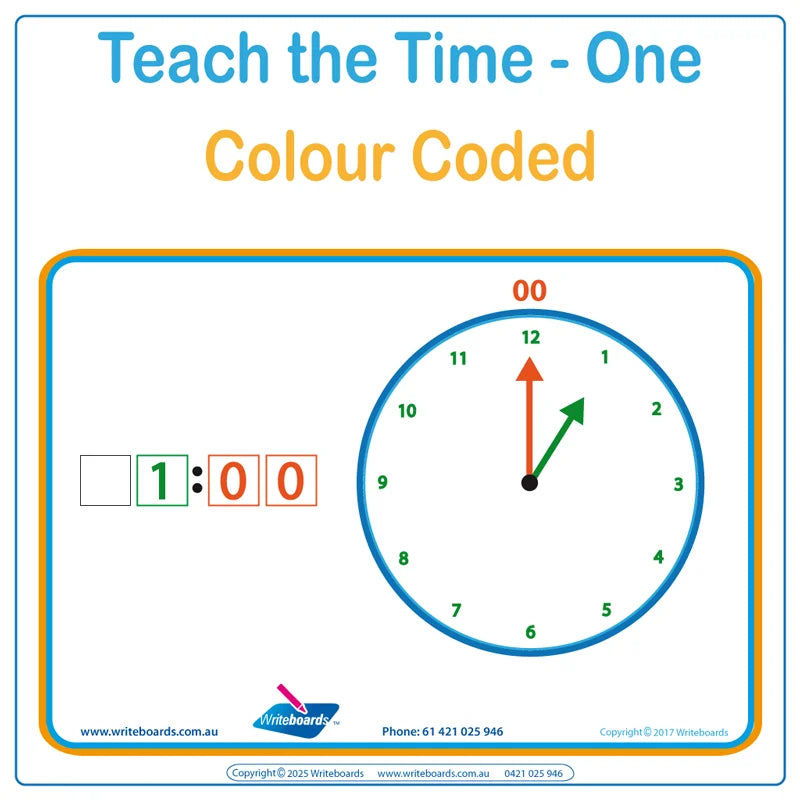 School Starter Kit includes Colour Coded Learn to Tell Time Worksheets