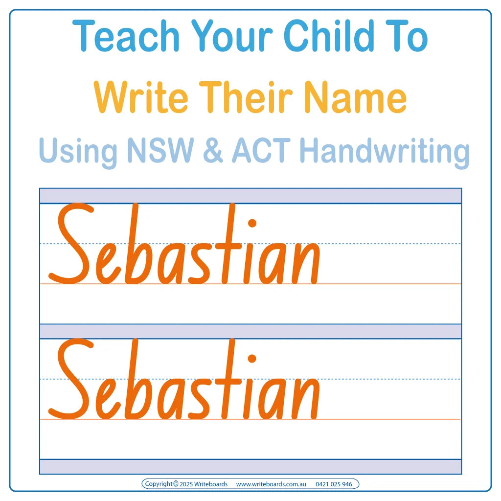 Teach Your Child How to Write Their Name using Personalized Worksheets with NSW & ACT Handwriting