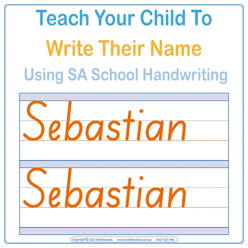 Teach Your Child How to Write Their Name using Personalized Worksheets with SA School Handwriting