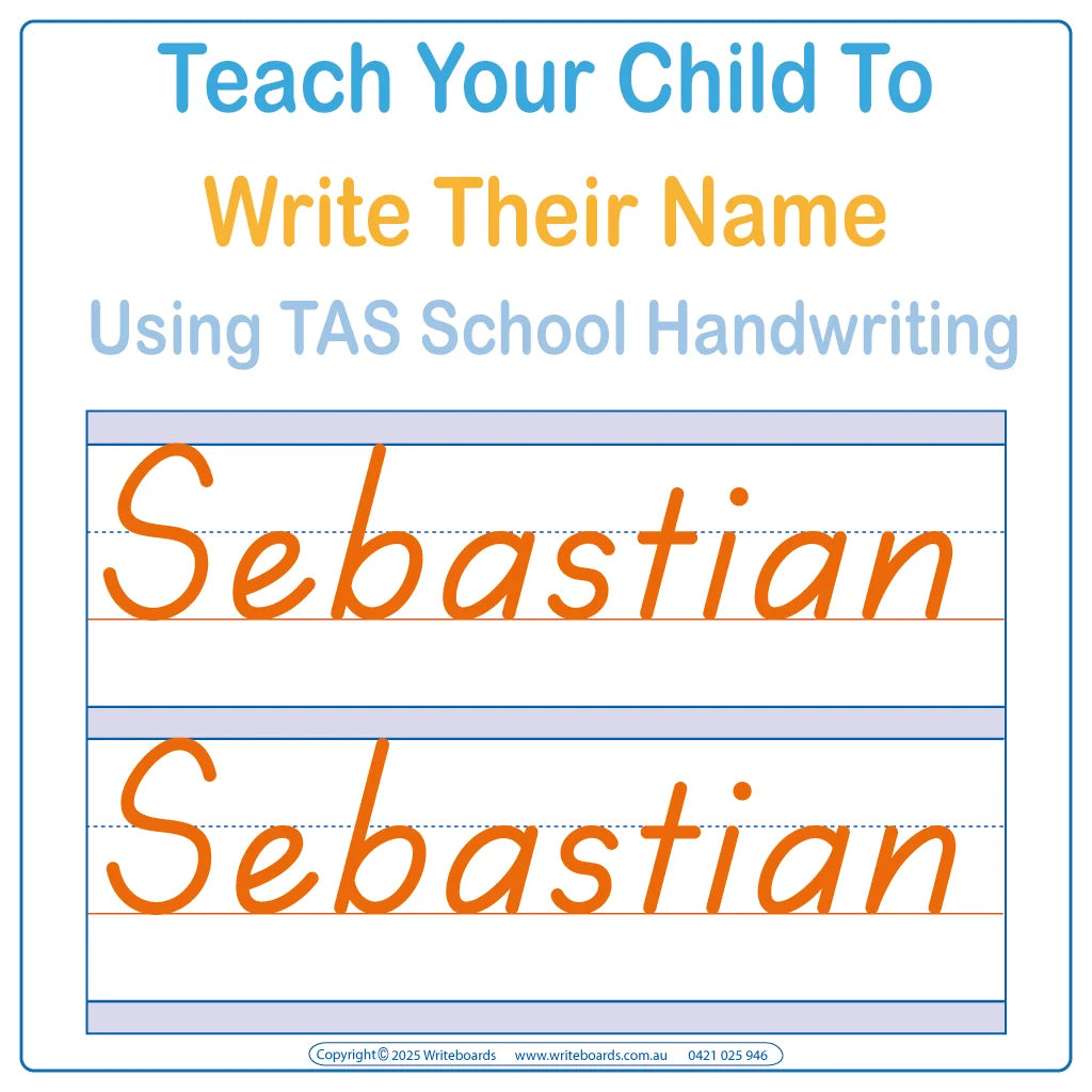 Teach Your Child How to Write Their Name using Personalized Worksheets with TAS School Handwriting