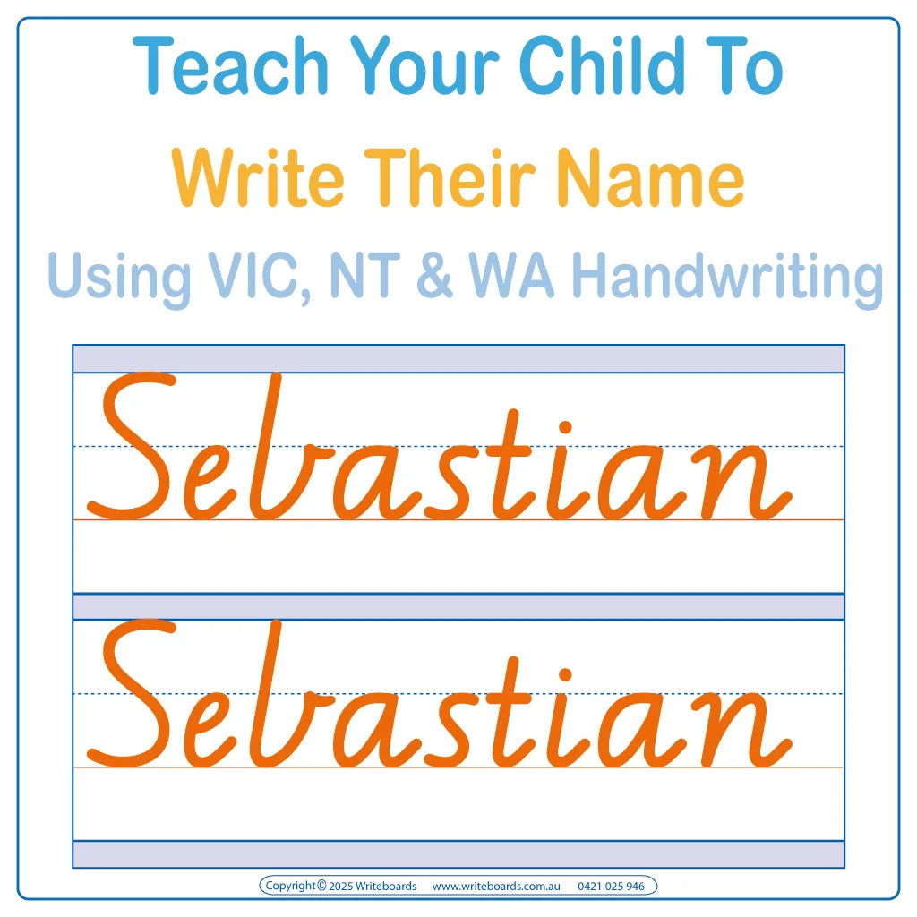 Teach Your Child How to Write Their Name using Personalized Worksheets with VIC & WA Handwriting