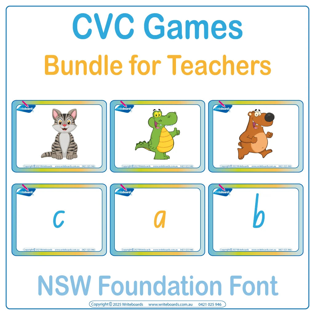 NSW Foundation CVC Flashcards phonics games for letter sound learning