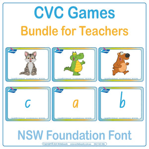 NSW Foundation CVC Flashcards phonics games for letter sound learning