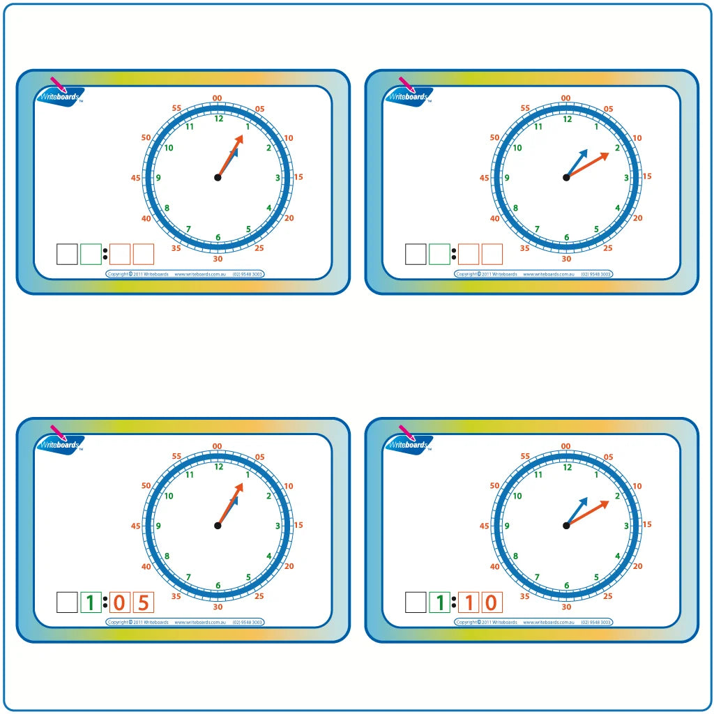 Learn to Tell the Time colour coded flashcards for teachers, Tell the time resources for teachers