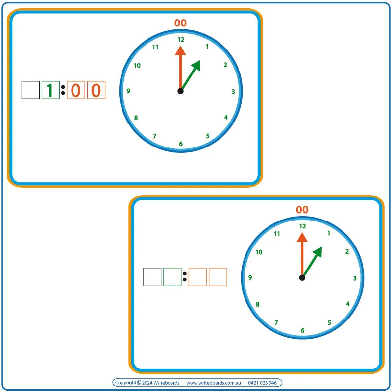 TAS Prep School Readiness Kit includes Learn to Tell the Time Worksheets & Flashcards