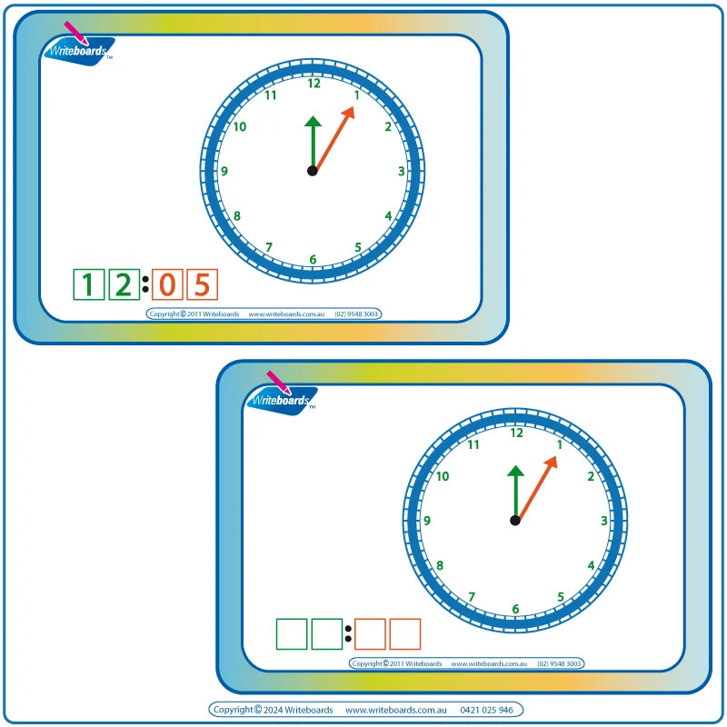 Learn to Tell the Time Flashcards came FREE in our NSW School Kit, Teach your child how to tell the time