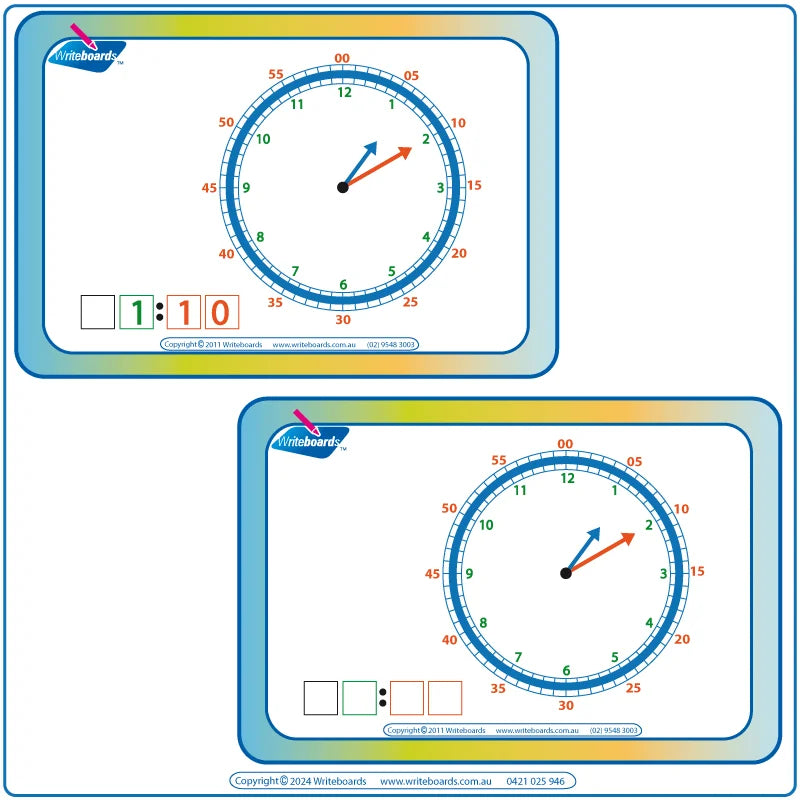 Free Learn to Tell the Time Flashcards came with our NSW Advanced School Kit