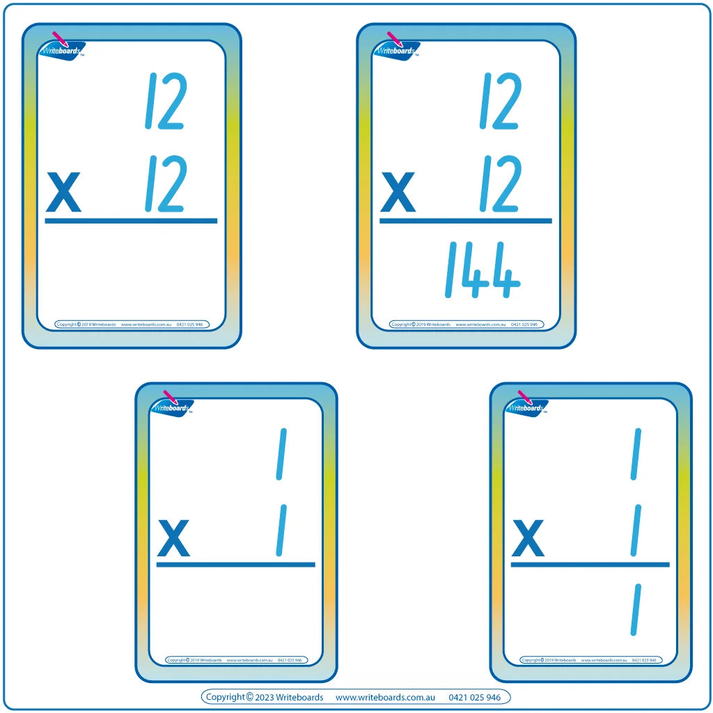 NSW Times Table Flashcards with and without the answers, NSW Multiplication Flashcards with and without answers