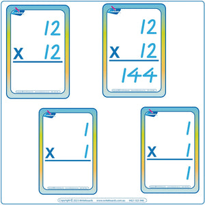 VIC Times Table Flashcards with and without the answers, VIC Multiplication Flashcards with and without answers