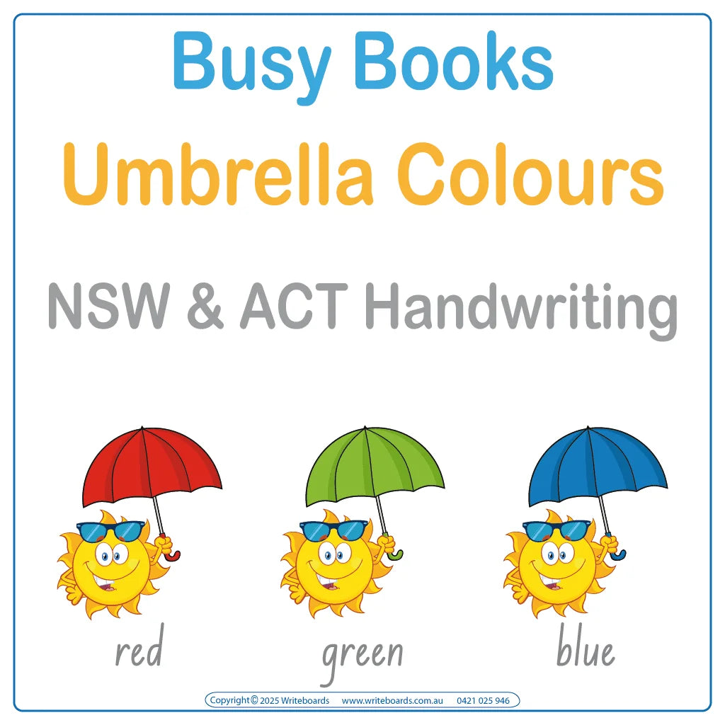 Teach Your Child Colours using NSW & ACT School Handwriting for ages 3+