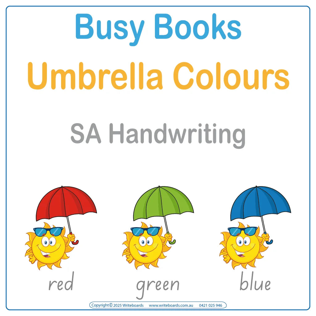 Teach Your Child Colours using SA School Handwriting for ages 3+