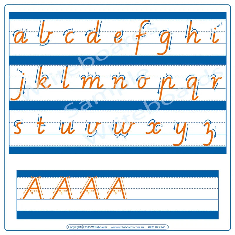 VIC Modern Font Advanced School Kit includes Alphabet Handwriting Practice Sheets with Directions
