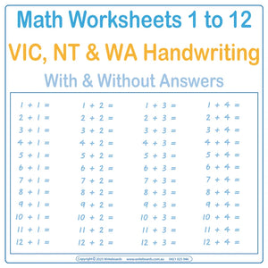 VIC Modern Font Advanced School Kit includes Maths Worksheets with and without the answers