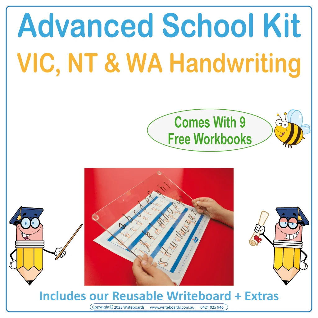 VIC Modern Cursive Font Advanced School Kit to Help Your Child Catch up to the others