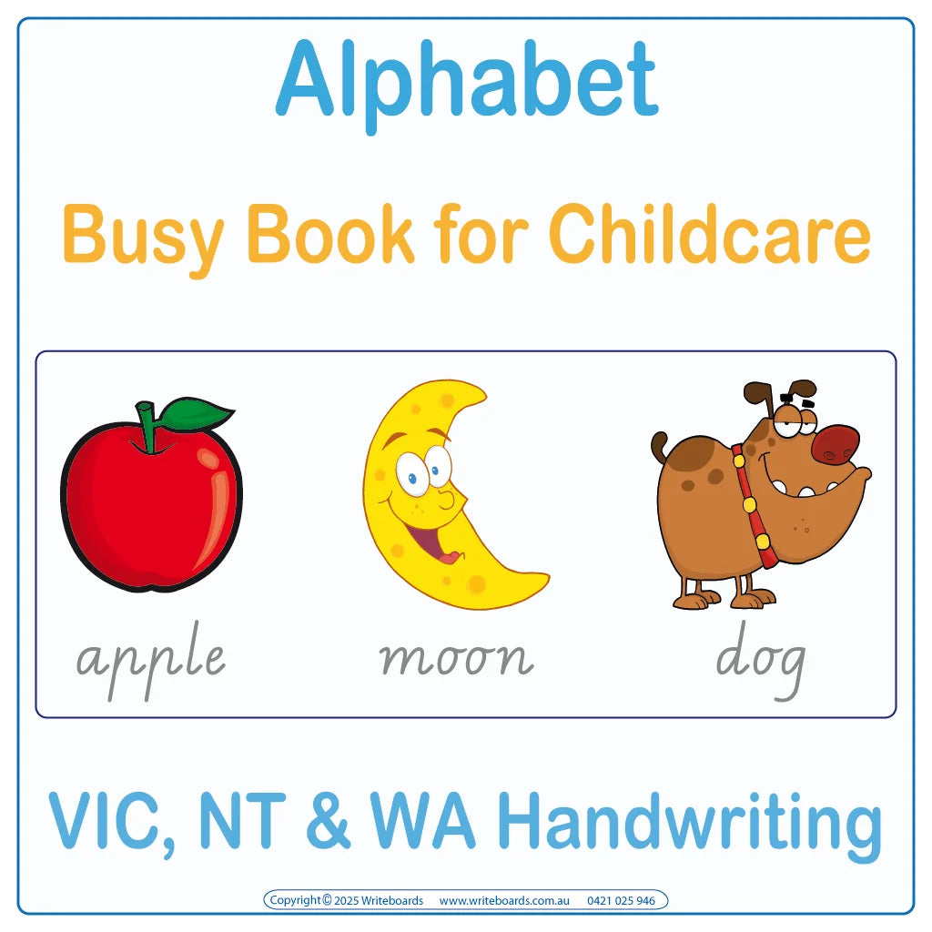 VIC Modern Cursive Font Alphabet Busy Book for Childcare and Kindergarten download now