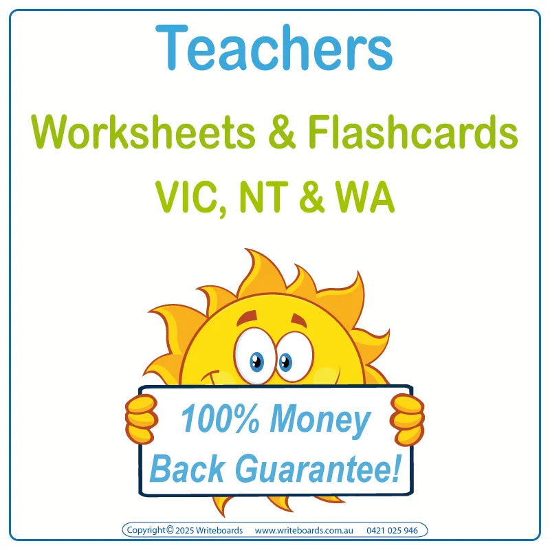 Downloadable & Printable VIC Modern Cursive Font Worksheets & Flashcards for Teachers, VIC & WA Resources