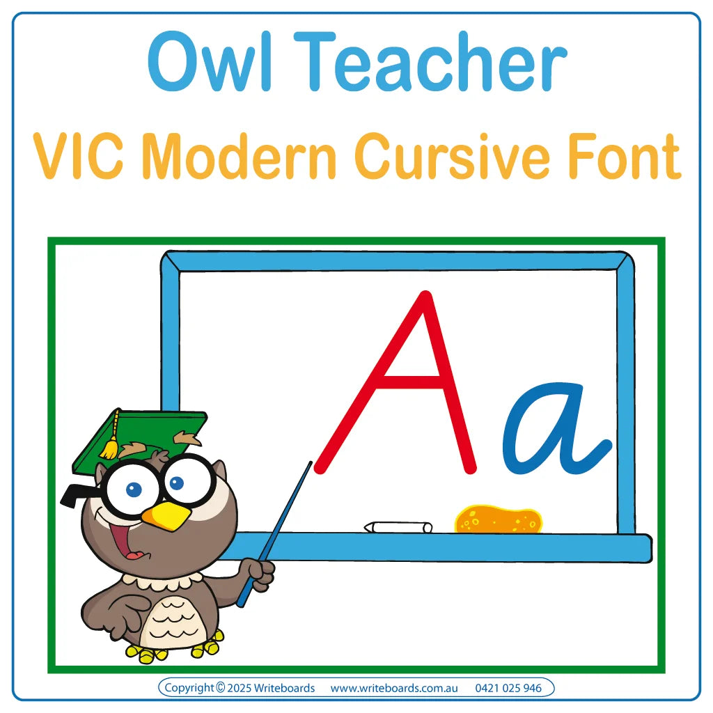 VIC Modern Cursive Font Alphabet Posters for Teachers & Educators