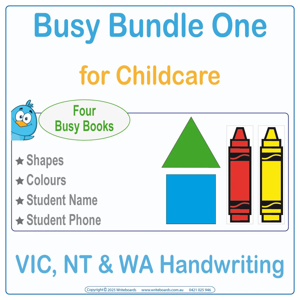 VIC Modern Cursive Font Busy Book Bundle One for Childcare and Kindergarten Educators