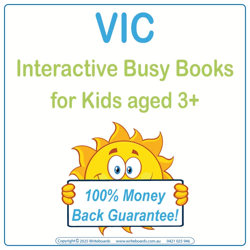 VIC Modern Cursive Font Busy Book for Kids in VIC aged 3+, Aussie Busy Books