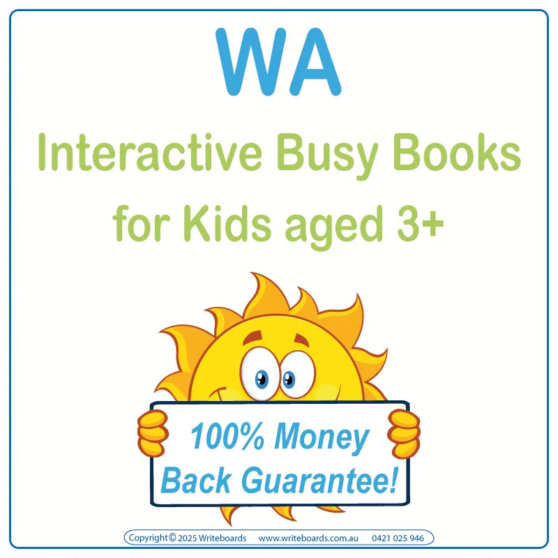 VIC Modern Cursive Font Busy Book for Kids in WA aged 3+, Aussie Busy Books