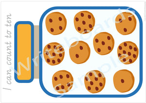 VIC Modern Cursive Cookie Counting Busy Book pages for Childcare & Kindergarten ages 3+