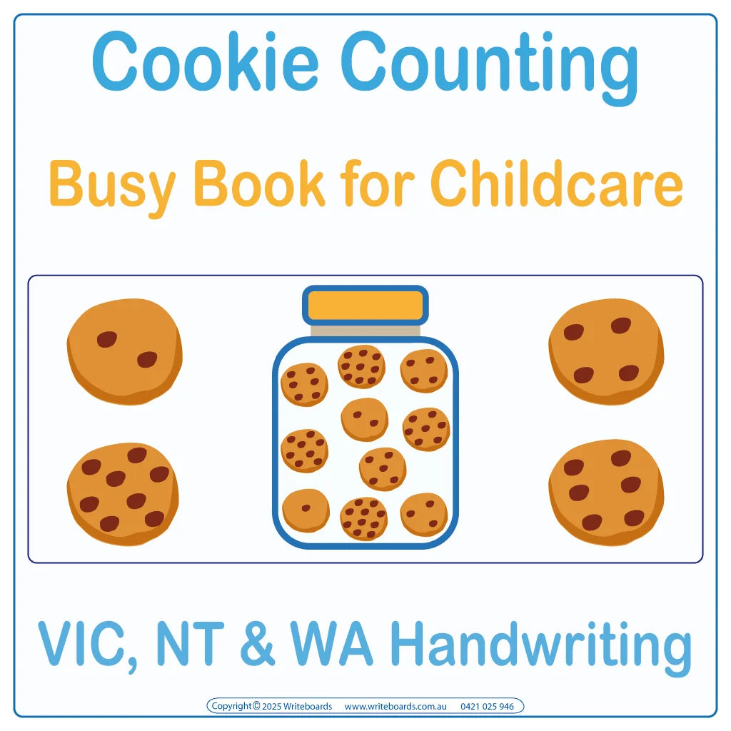VIC Modern Cursive Font Counting & Number Busy Book for Childcare and Kindergarten Educators